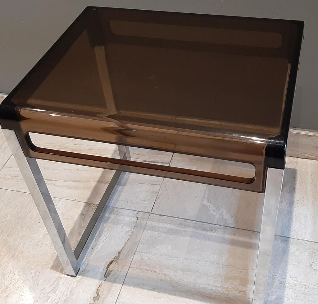 Bijzettafel mid-century van Marc Berthier jaren 70, Ophalen, Minder dan 45 cm, Minder dan 55 cm, Gebruikt