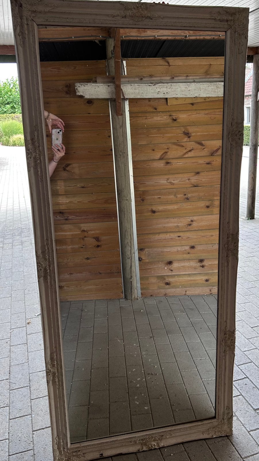 Grote decoratieve spiegel – 182 x 83 cm, Ophalen, Gebruikt, 75 tot 100 cm, 150 tot 200 cm