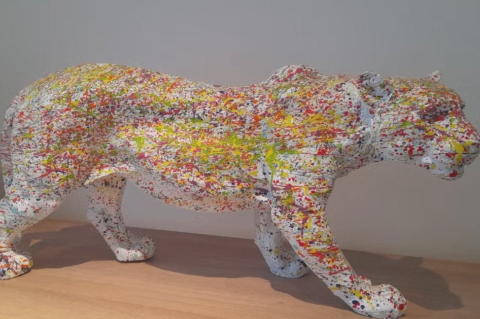 Kunstwerk tijger, Antiek en Kunst, Ophalen, Beschilderd, Beeld