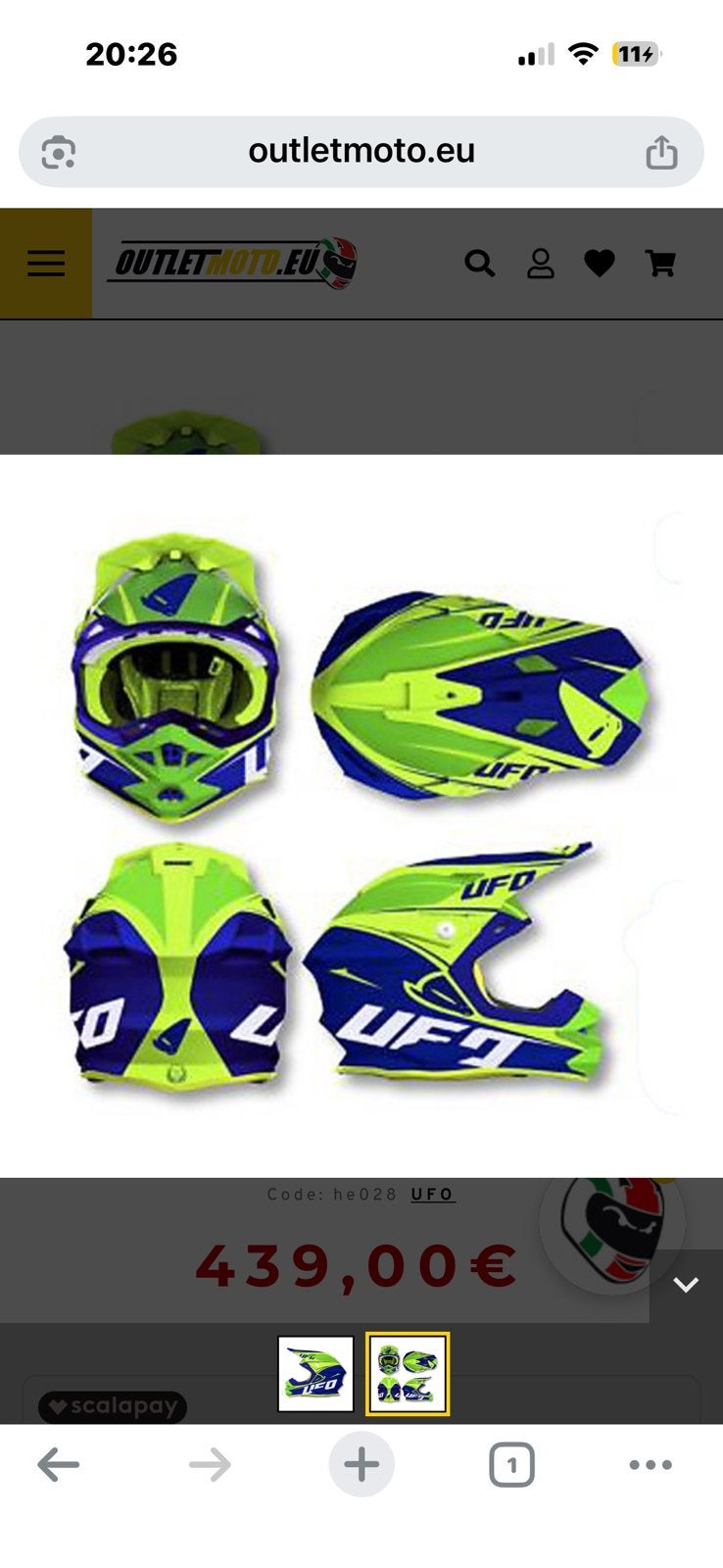 A vendre Casque Ufo Interceptor Kripton Cross, Sports & Fitness, Karting, Enlèvement, Comme neuf