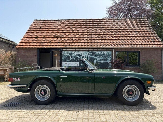 Triumph Tr6, 1976 British Racing Green, Auto's, Triumph, Particulier, TR6, Open dak, Benzine, Cabriolet, 2 deurs, Handgeschakeld