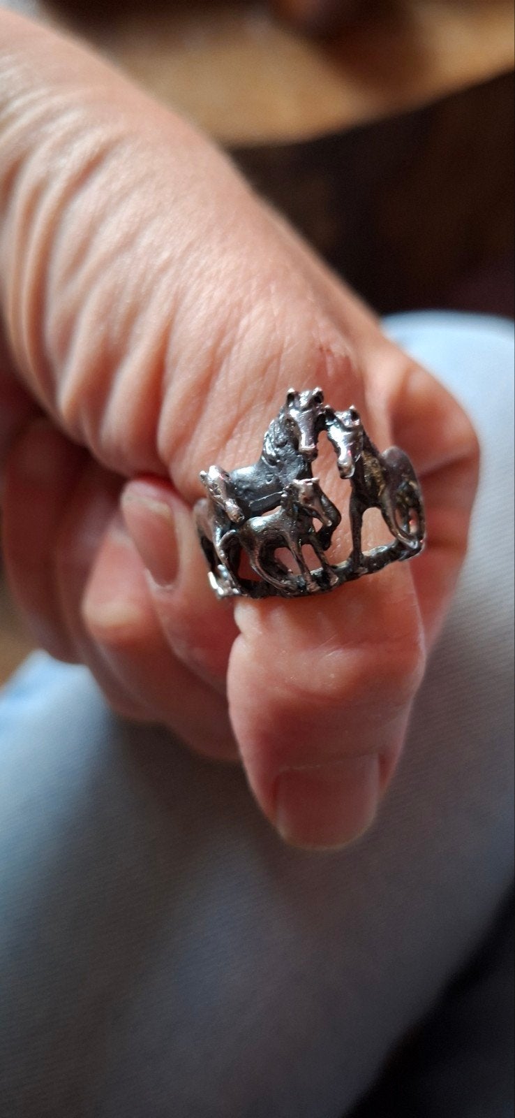 prachtige otto-sterling ring, Handtassen en Accessoires, Ringen, Ophalen, Zwart, Zilver