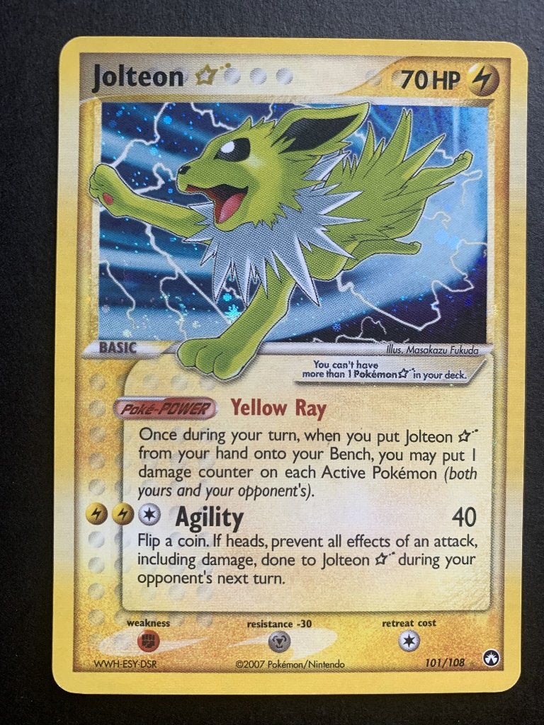 Jolteon Gold Star (PK 101) - EXC, Enlèvement ou Envoi, Comme neuf, Cartes en vrac, Foil