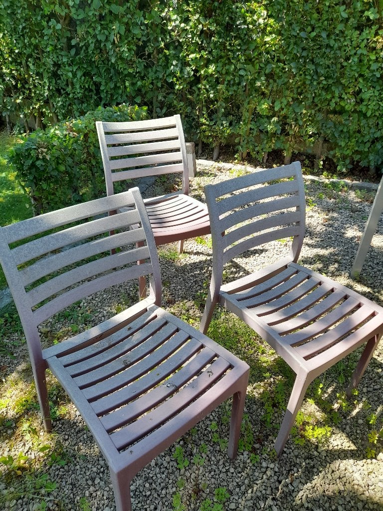 Set de 6 chaises de jardin, Enlèvement, Utilisé, Plastique, Empilable