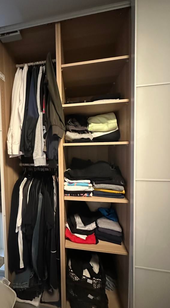 (Ikea) Pax grote kleerkast. Wit melkglas schuifdeuren., Enlèvement, Comme neuf