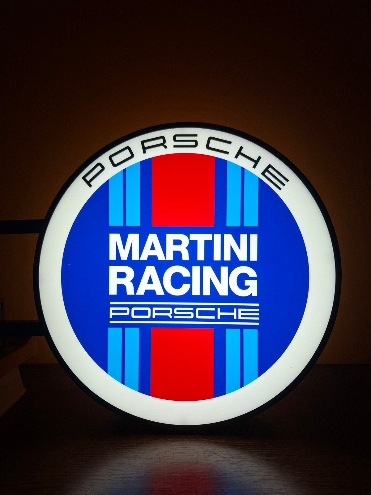 enseigne lumineuse Porsche Martini Racing, Enlèvement ou Envoi, Utilisé, Métal, Multicolore