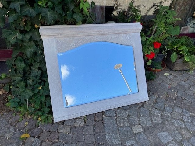 OUDE SPIEGEL MET HOUTEN KADER 100 CM OP 83 CM, Antiek en Kunst, Ophalen of Verzenden, 50 tot 100 cm, Minder dan 100 cm