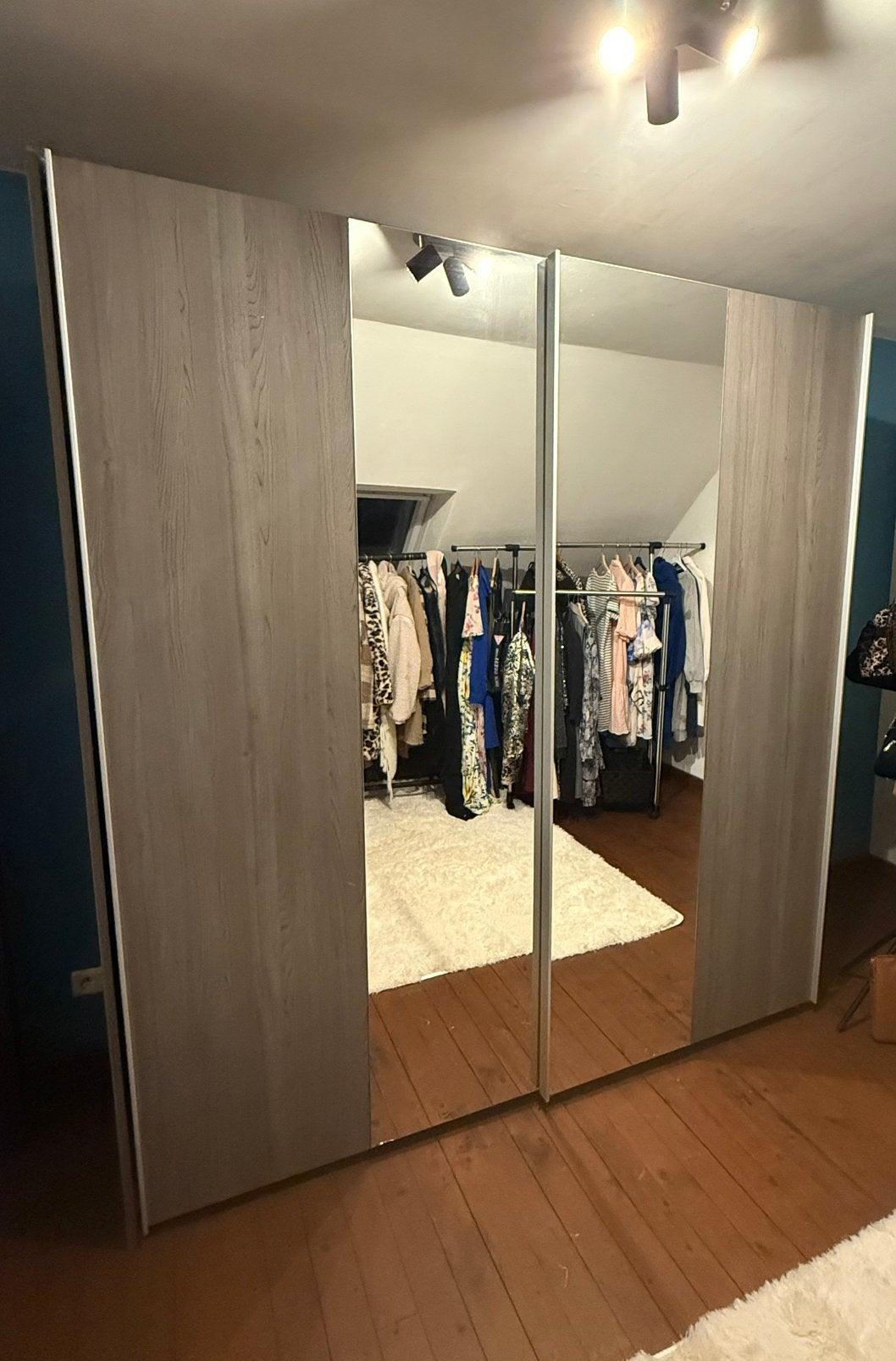 Kleerkast met schuifdeuren en spiegel, Huis en Inrichting, Ophalen, Zo goed als nieuw