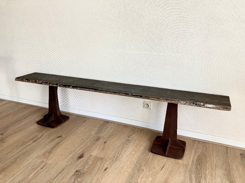 Oude industriële zitbank - 210 cm lang, Enlèvement