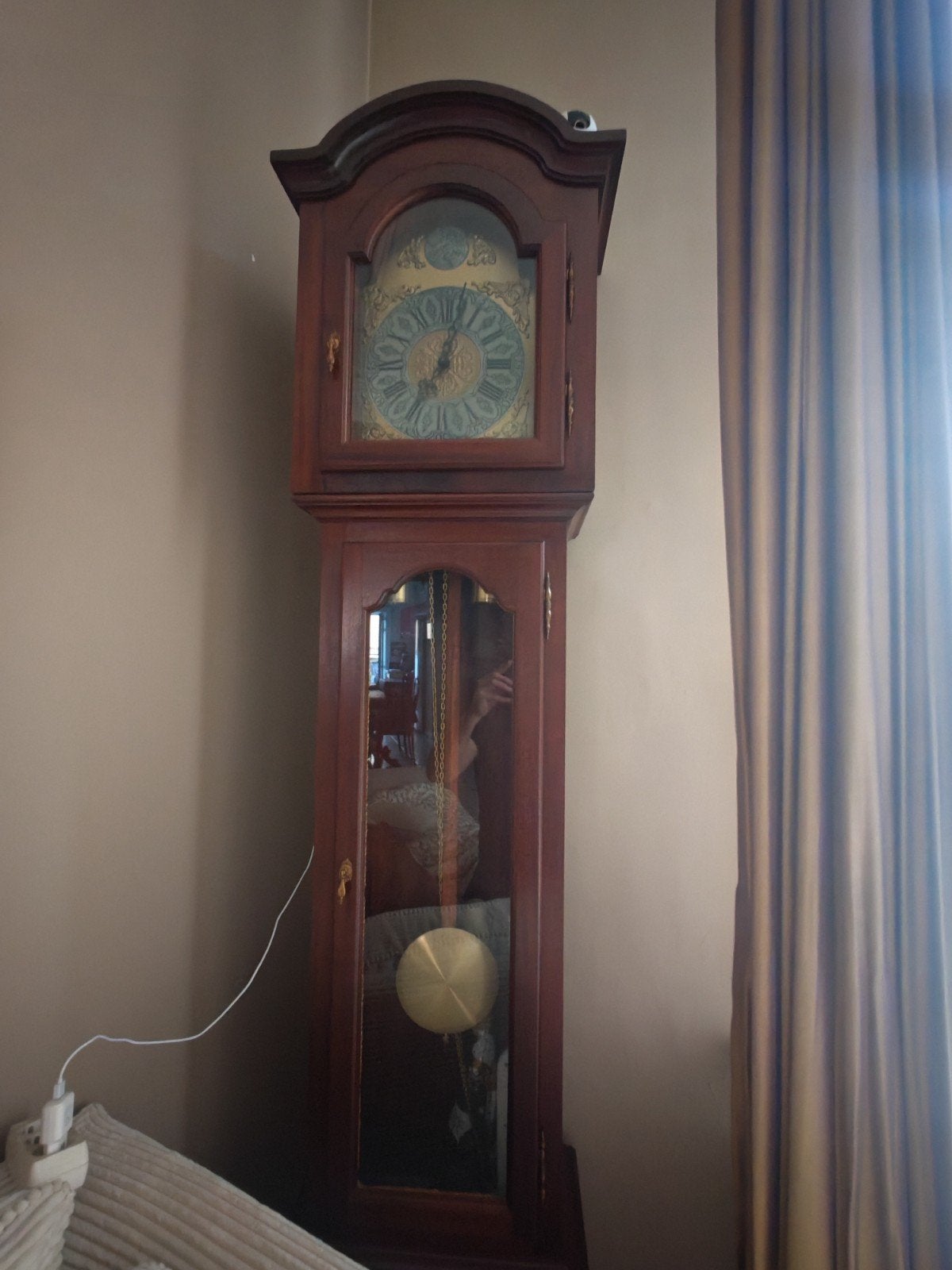 Pendule de parquet / Horloge grand-père "Tempus Fugit, Enlèvement