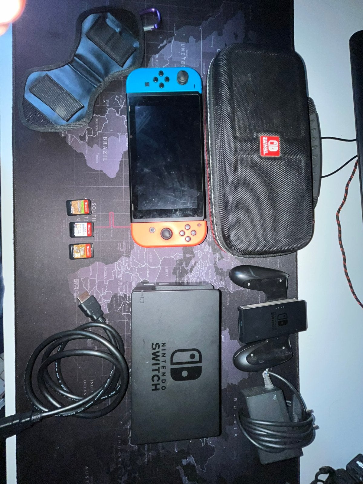 Nintendo switch + set complet + 3jeux, Enlèvement ou Envoi, Comme neuf