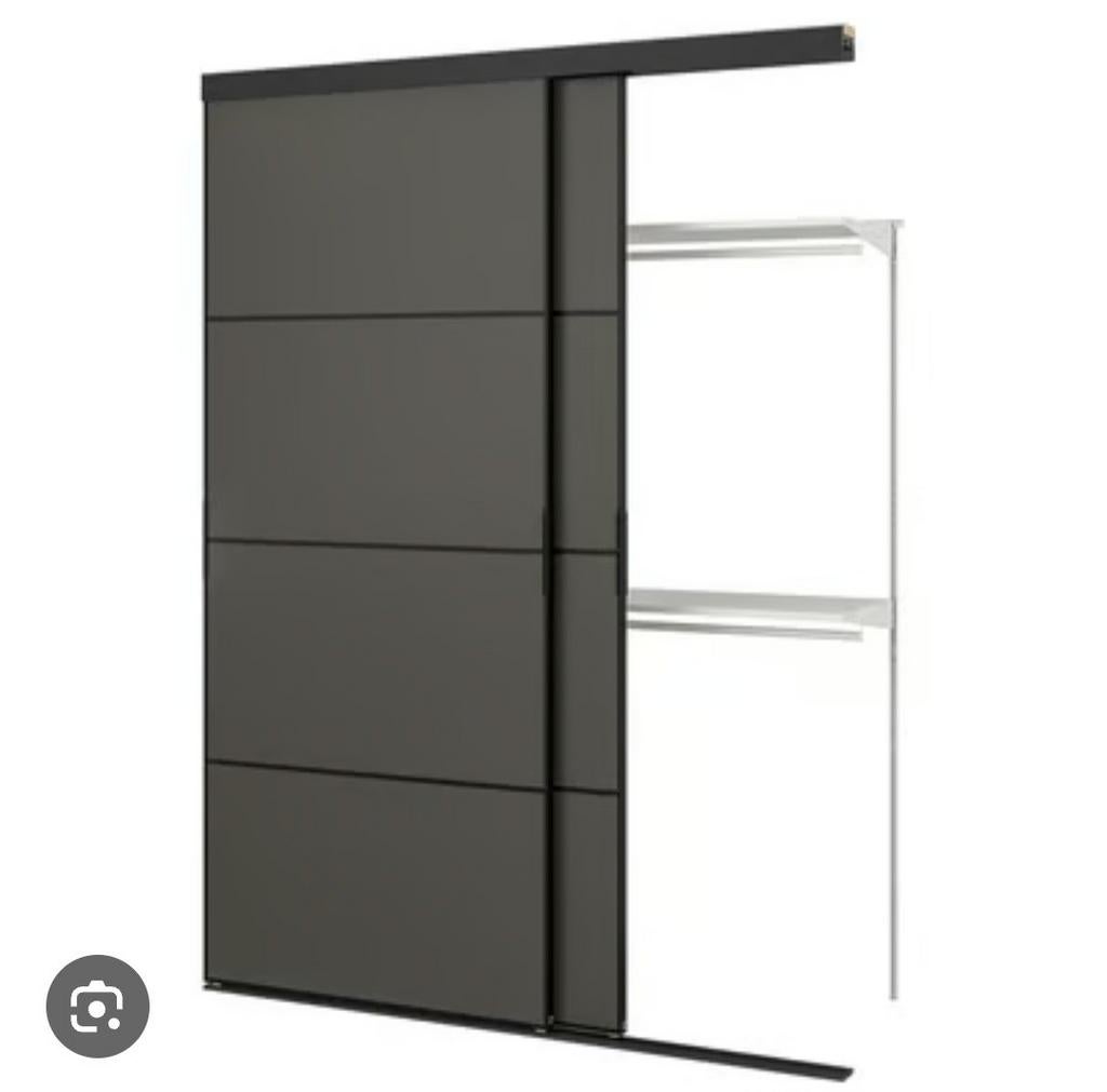 Ikea zwarte spiegelglazen schuifdeur 2 stuks, Ophalen