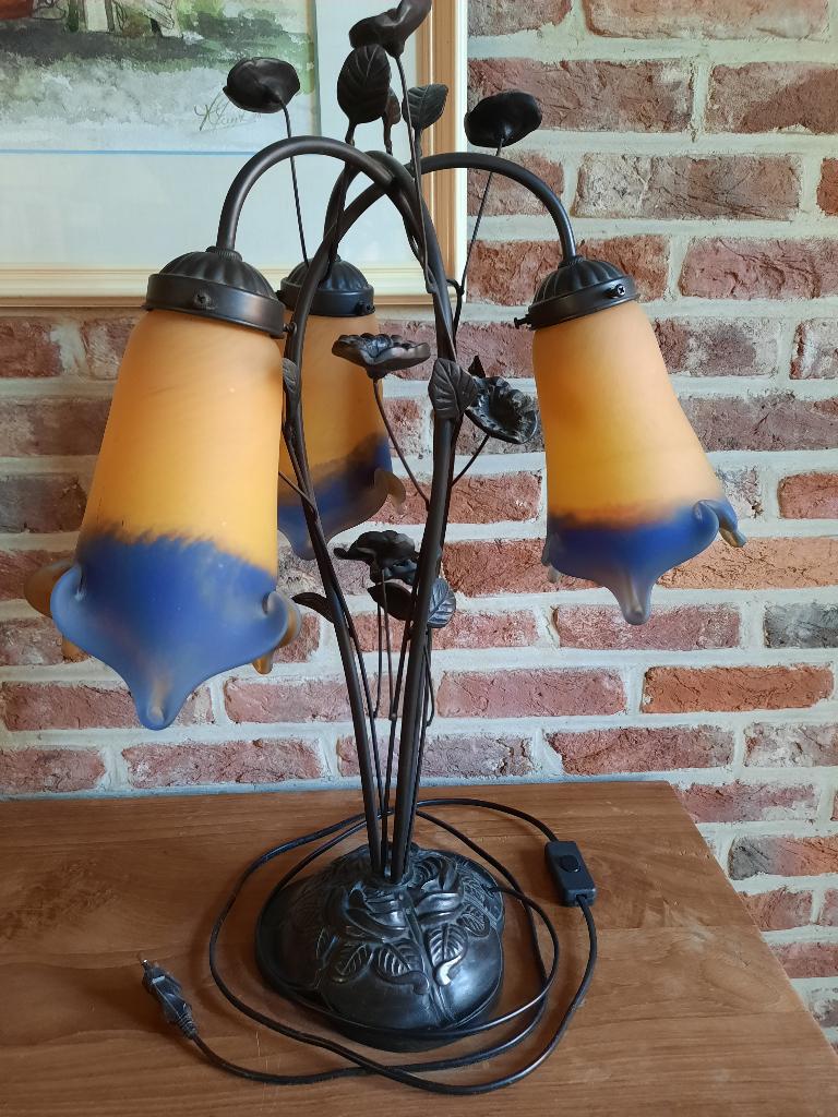Lampe de table, Verre, Art nouveau, Comme neuf, Enlèvement