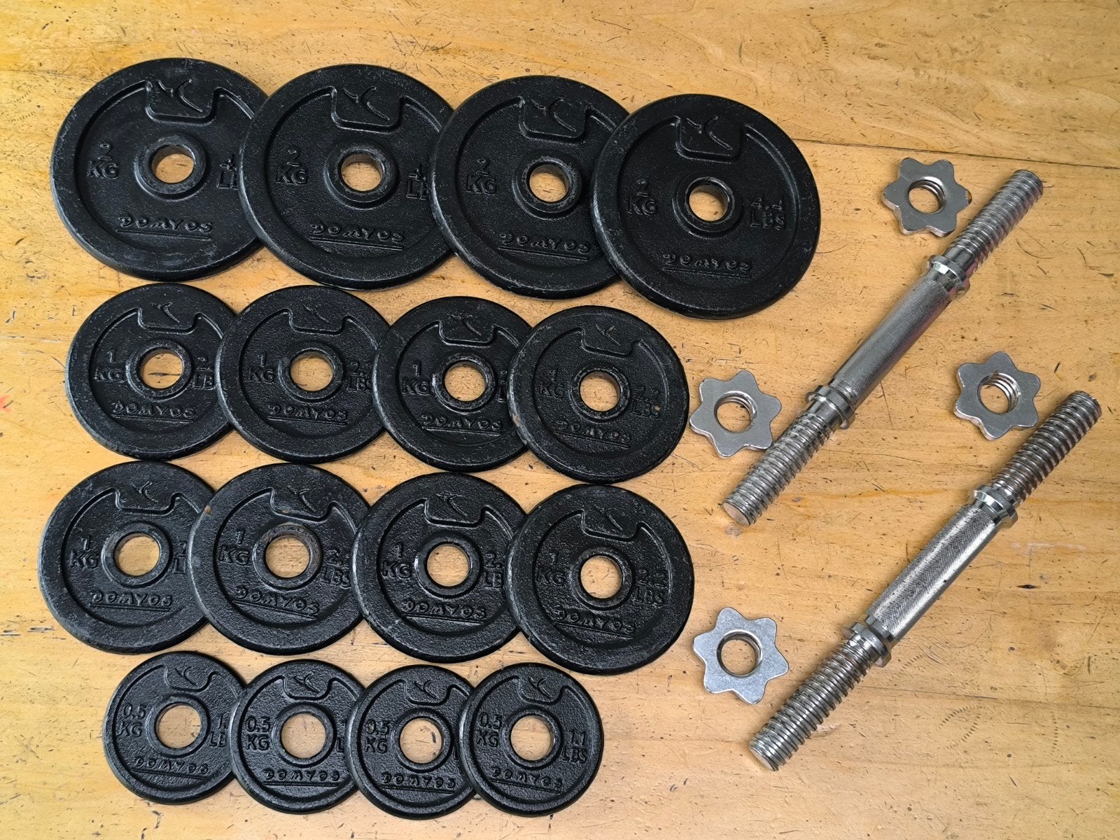 Domyos Halterset. (22kg) (Goede staat!), Ophalen, Gebruikt, Benen, Halterset
