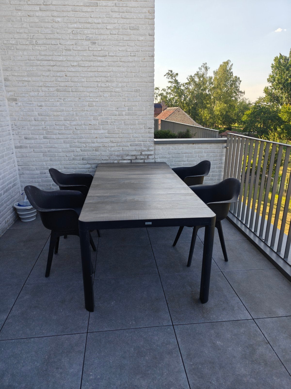 Tuintafel + 4 kuipstoelen, Tuin en Terras, Ophalen