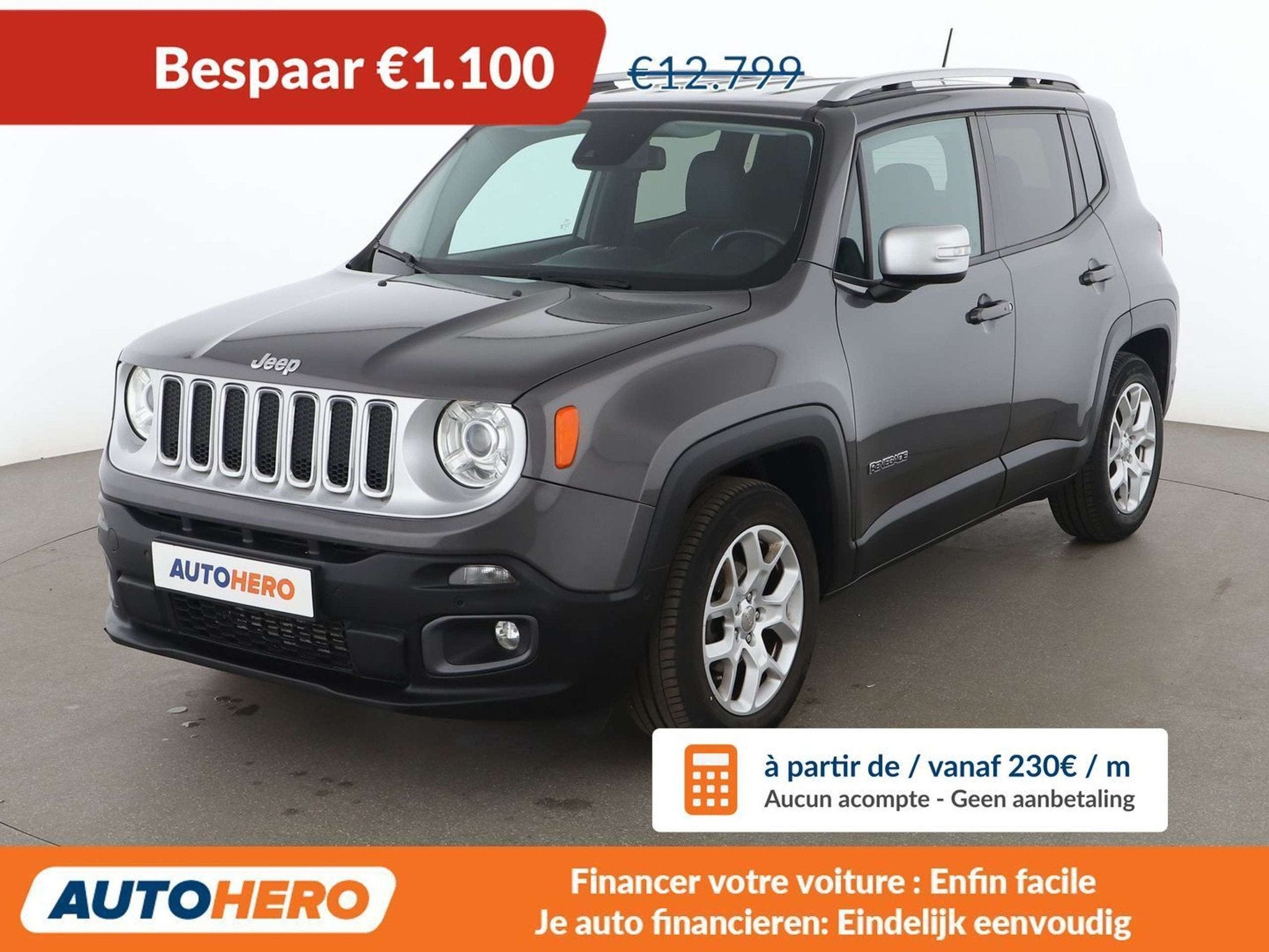 Jeep Renegade 1.4 M-Air Limited FWD (automatique), Autos, Jeep, Argent ou Gris, Achat, 5 portes, 5 places