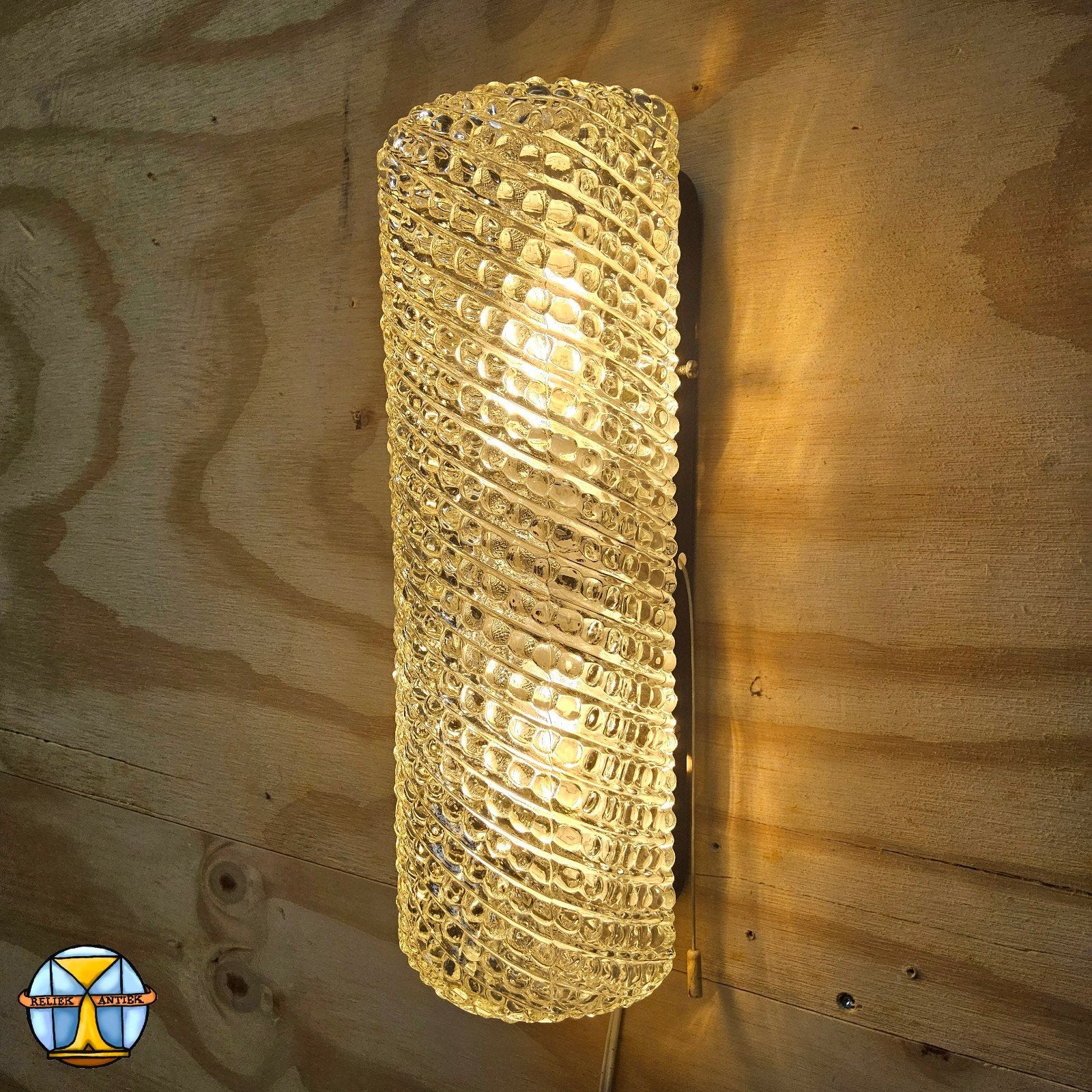 Vintage Wandlamp Glashutte Limburg bubbel glas textuur (60s), E27 (groot), Ophalen of Verzenden, Glas, Zo goed als nieuw