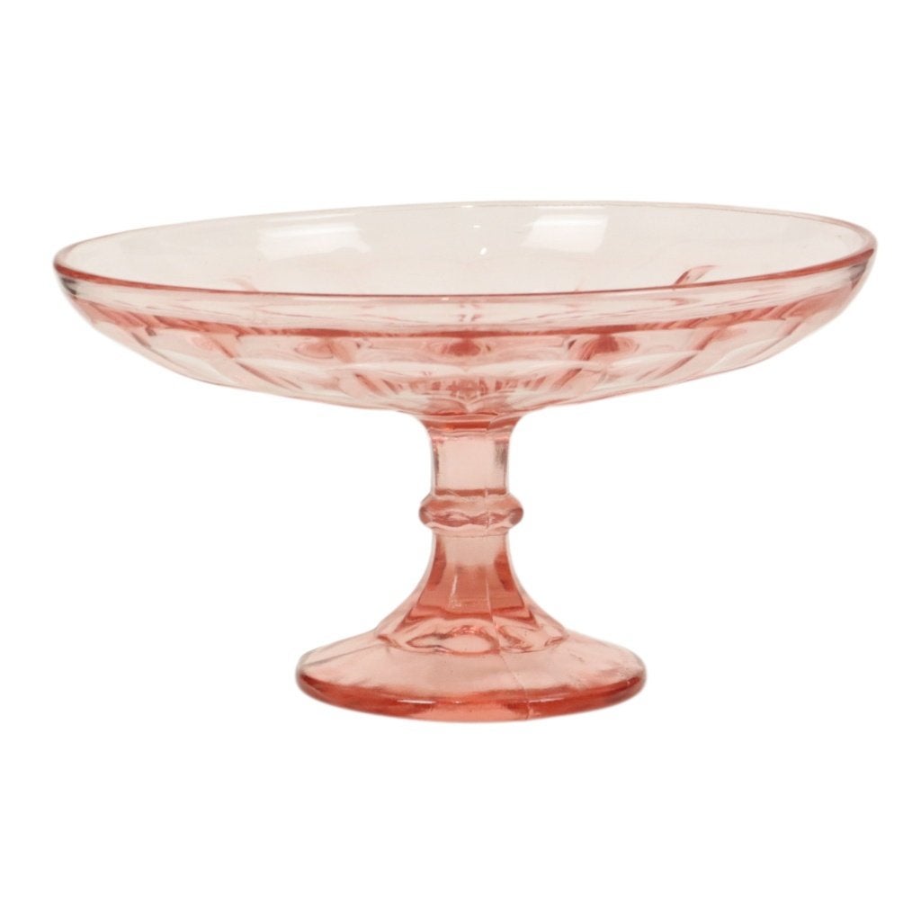 Art Deco Roze Hoge Fruitschaal Rosaline 28cm, Antiek en Kunst, Antiek | Glaswerk en Kristal, Ophalen of Verzenden