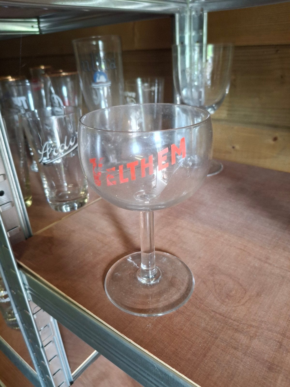 Oud gezuurd bierglas velthem, Verzamelen, Ophalen of Verzenden