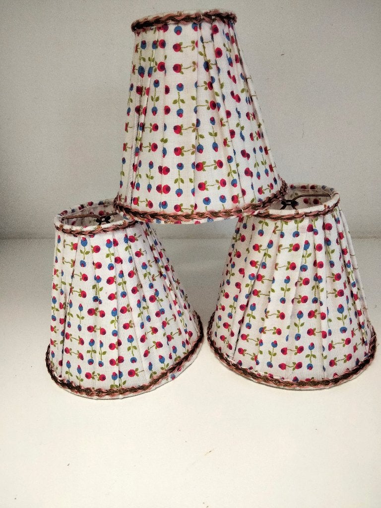 3 Beaux Abat-jour en tissu, Rond, Enlèvement, Utilisé, 11 cm