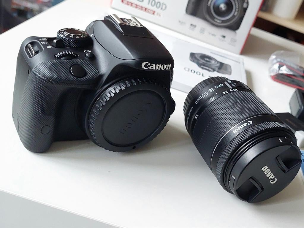 CANON EOS 100D + EF-S 18-55mm, 18 Megapixel, Spiegelreflex, Canon, Ophalen of Verzenden