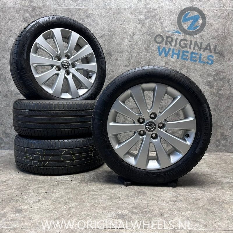 17 inch originele velgen + zomerbanden Opel Astra J | Zafira, Gebruikt, -, -, Banden en Velgen