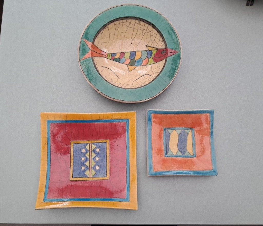 assiettes décoratives et bol, Antiquités & Art, Enlèvement