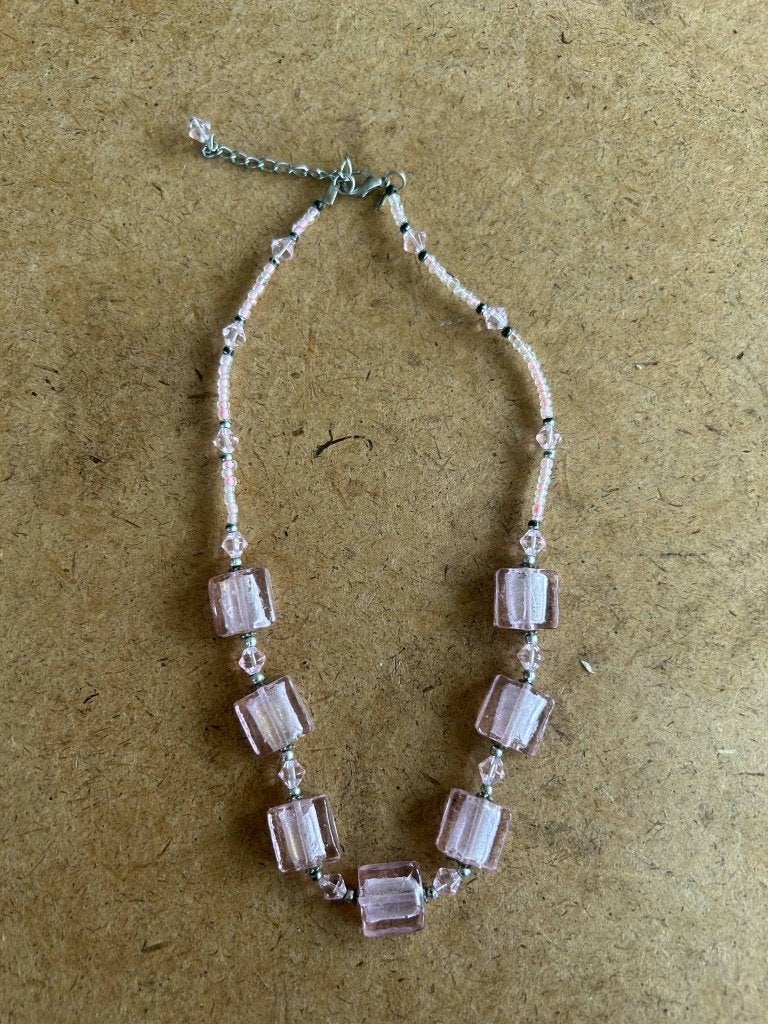 Collier rose, Handtassen en Accessoires, Kettingen, Ophalen, Zo goed als nieuw, Roze