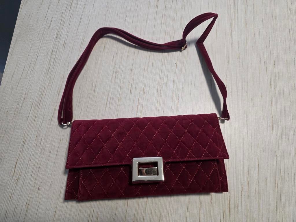 Velours tasje rood en zwart nieuw, Ophalen, Rood
