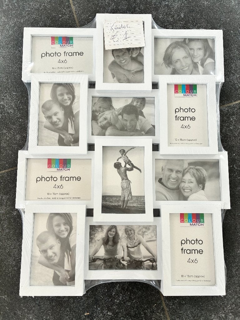 Fotokader 10x15 cm, Ophalen, Nieuw, Wit, Hout