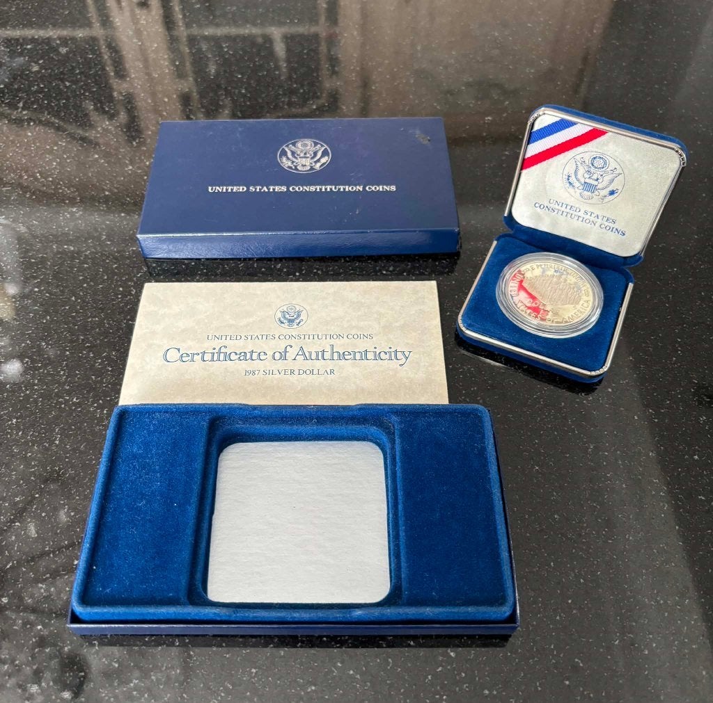 Complete set Amerikaanse munt 1987-s silver dollar, Postzegels en Munten, Ophalen of Verzenden, Noord-Amerika, Setje, Zilver