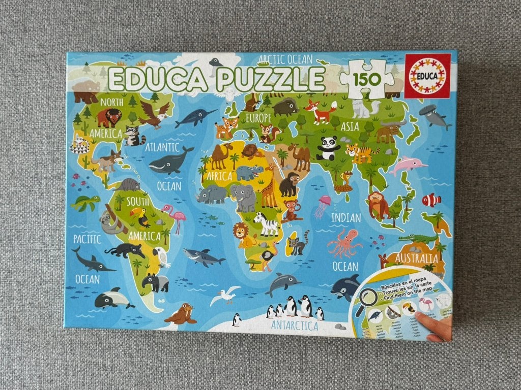 183. Puzzel - Educa - Wereld - 150 stuks, Ophalen of Verzenden, Meer dan 50 stukjes, Zo goed als nieuw, 6 jaar of ouder