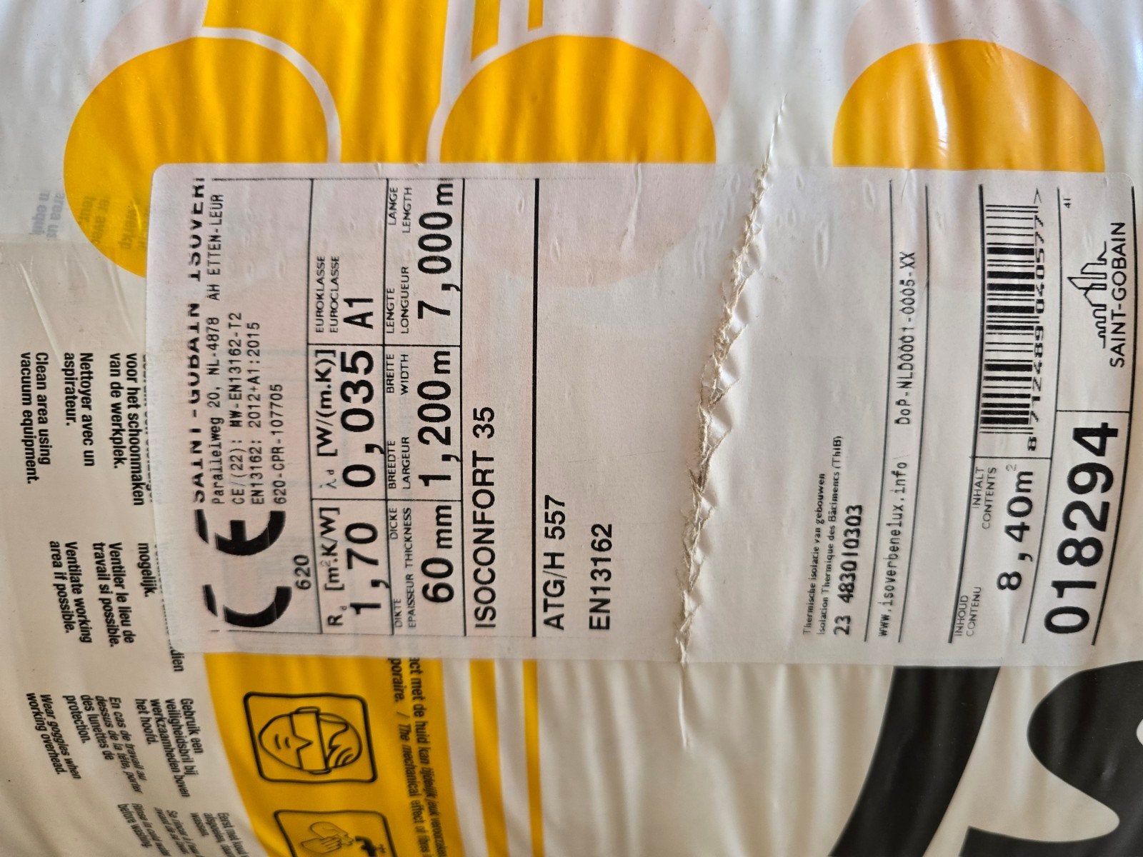 isover isocomfort 35 60mm, Doe-het-zelf en Bouw, Ophalen, Nieuw, 5 tot 10 m²