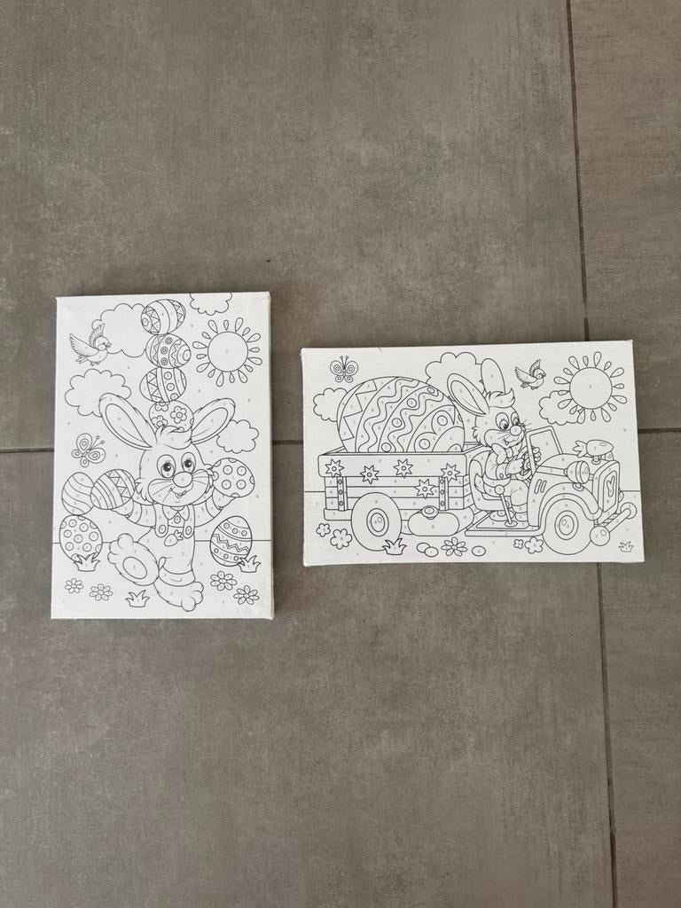 Pasen schilderen op nummer, Hobby en Vrije tijd, Schilderen, Ophalen, Zo goed als nieuw, Schilderen op nummer