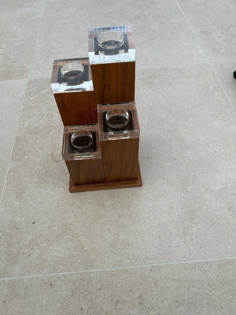 Houten kandelaars, Huis en Inrichting, Ophalen, Gebruikt, Bruin, Kandelaar