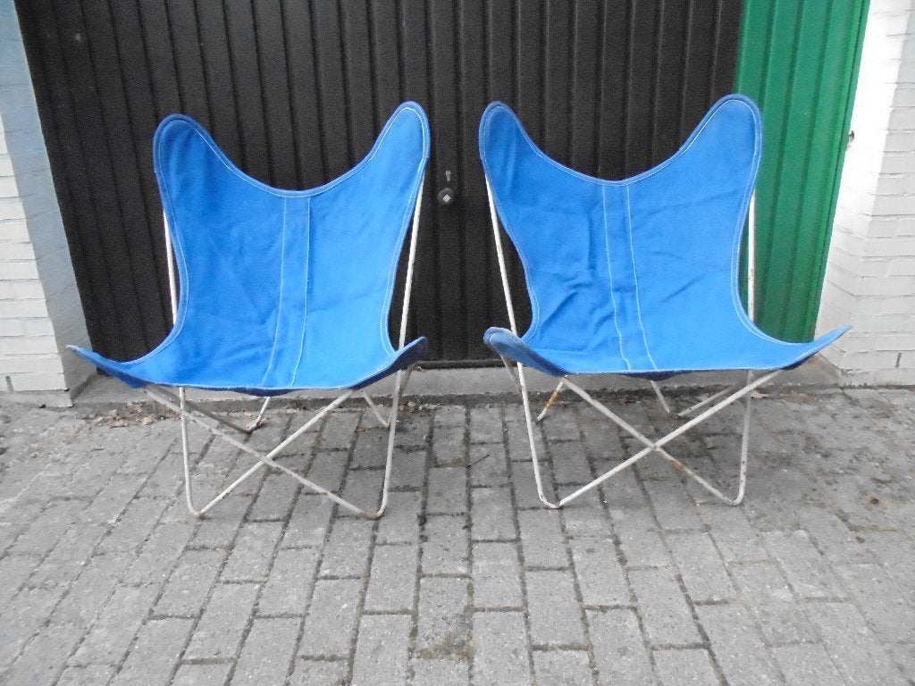 2 chaises papillon au design vintage, Maison & Meubles, Fauteuils, Enlèvement, Utilisé, Tissus