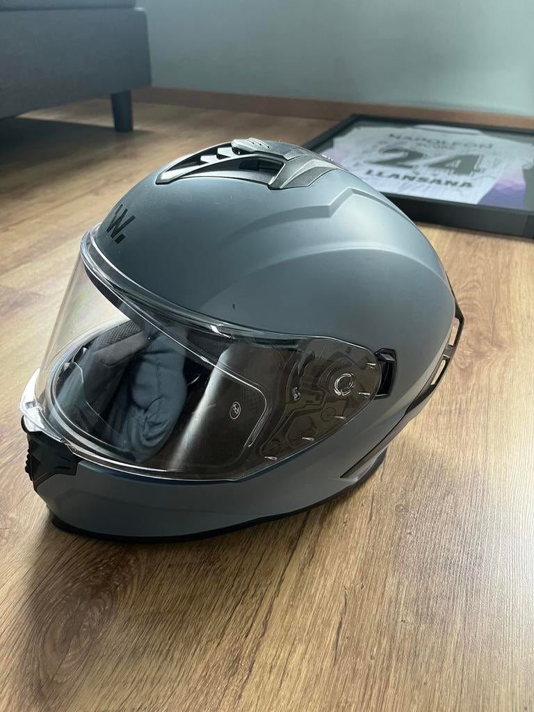 Motorhelm WAYSCRAL Road Vision integraal met zonneklep grijs, Autres marques, Enlèvement ou Envoi, Neuf, sans ticket, Hommes
