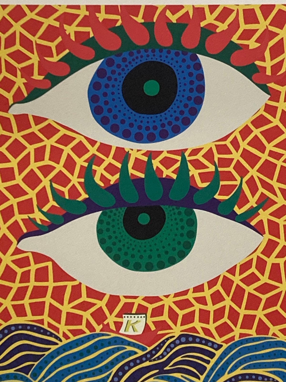 Yayoi Kusama: lithografie 40 bij 50 cm. Ingelijst verkocht, Ophalen of Verzenden, Lithografie