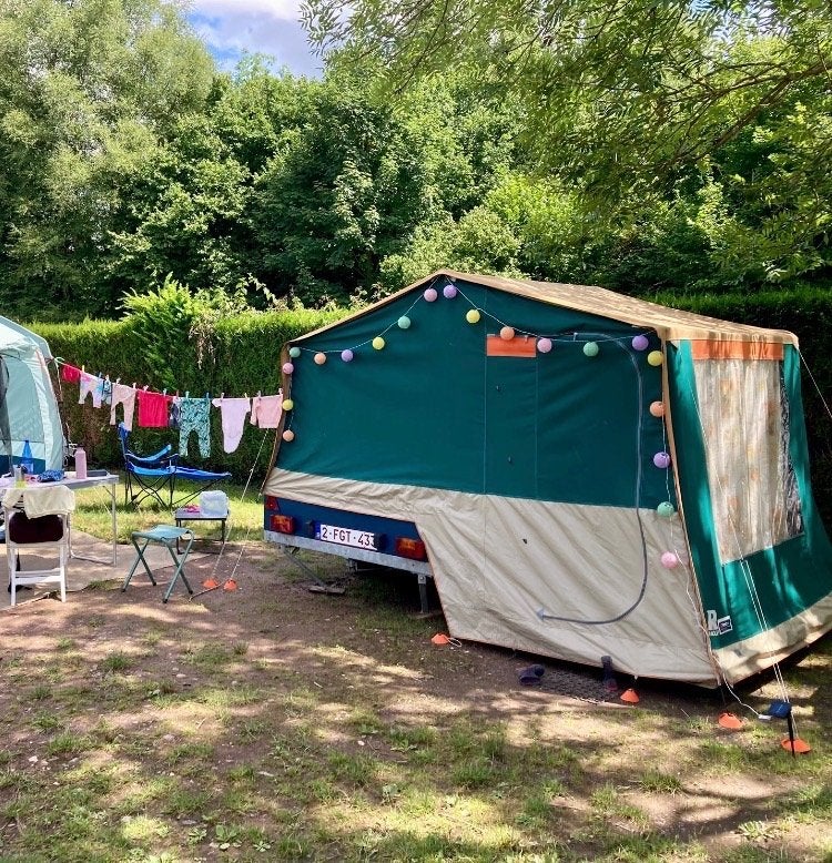 Caravane toilée pliante, Caravanes & Camping, Caravanes pliantes, Raclet, jusqu'à 2, Vert, Enlèvement