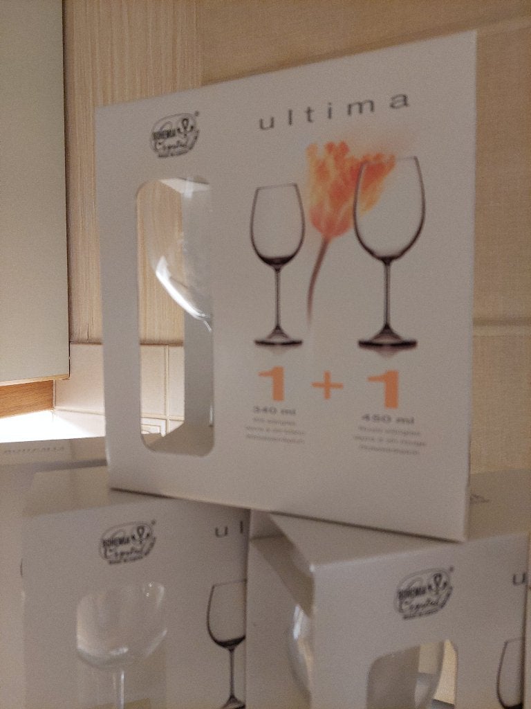 Verres à vin Ultima Bohemia Crystal 10 sets(=1rouge+1blanc), Enlèvement ou Envoi, Neuf, Verre, Service complet