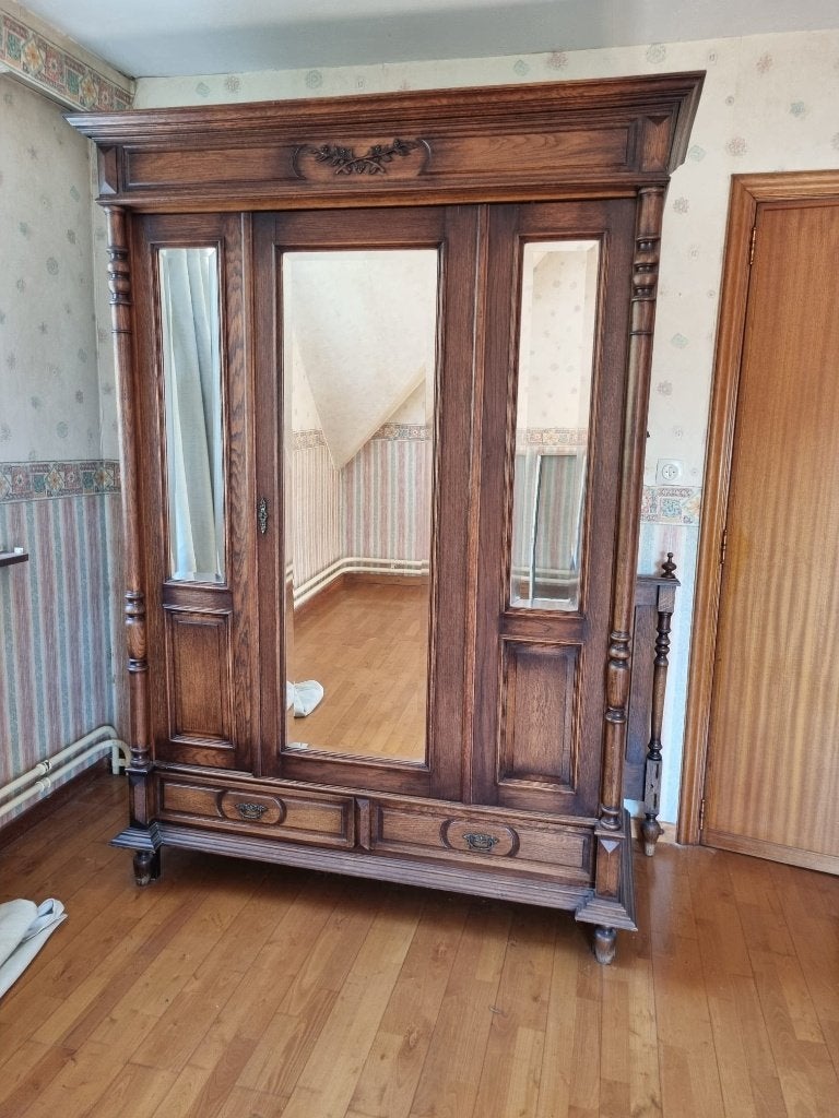 Eiken kleerkast, Huis en Inrichting, Kasten | Kleerkasten, Gebruikt, 100 tot 150 cm, Eikenhout, Mechelse stijl