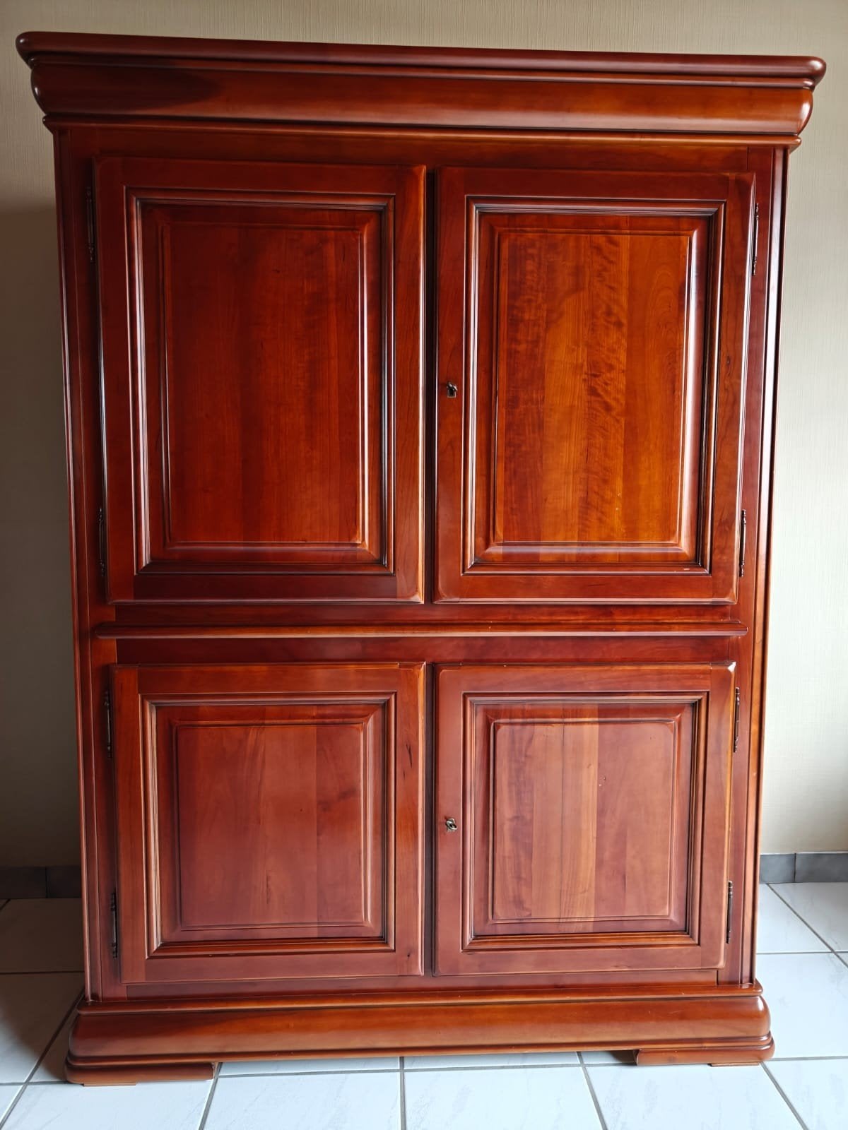 Barkast kerselaar, Avec porte(s), Cerisier, Comme neuf, 100 à 150 cm