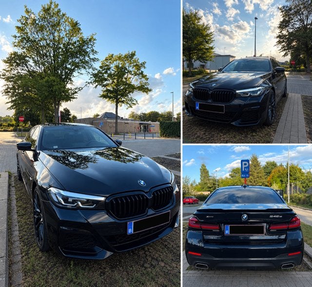 BMW 545e xDrive 394PK, Auto's, Automaat, Zwart, Leder, Dealer onderhouden