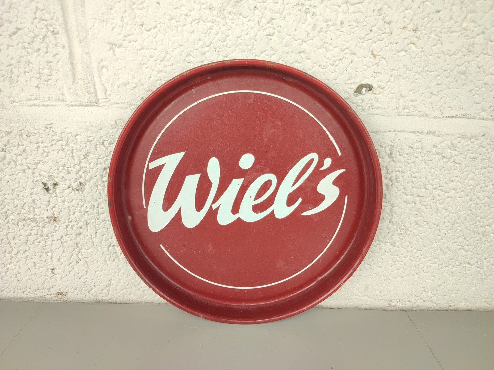 Emaille dienblad Wiel's pils, Verzamelen, Ophalen of Verzenden, ., ., .