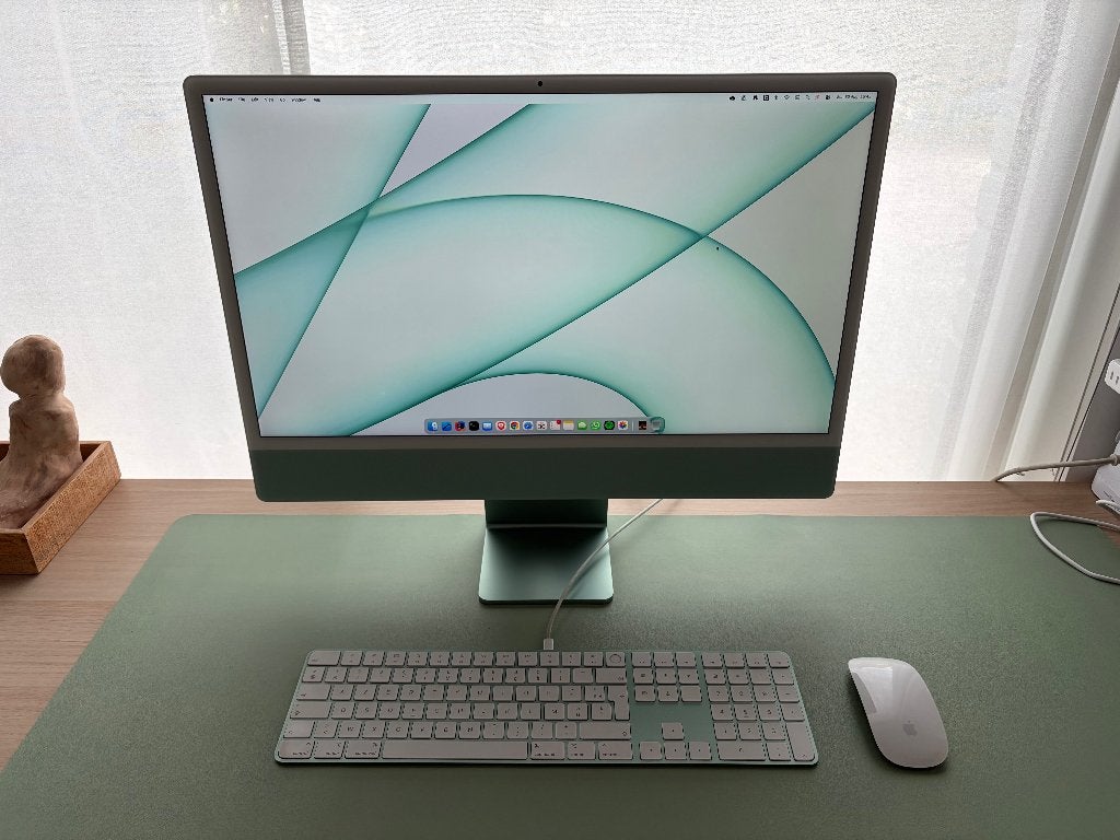 Apple iMac 24" M1 – 16 GB / 256 GB – groen – complete set, Computers en Software, Apple Desktops, 256 GB, SSD, IMac, Zo goed als nieuw