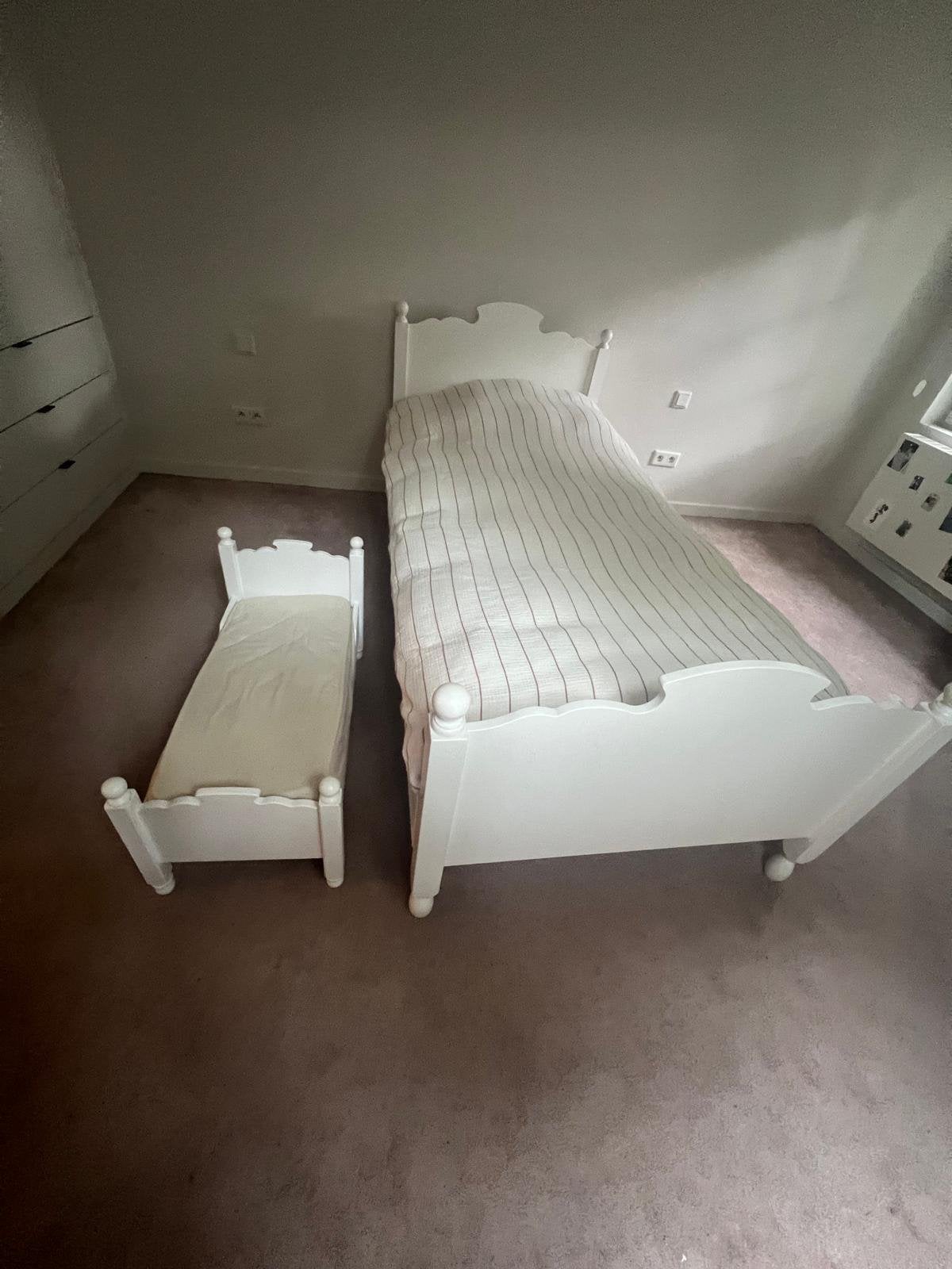 Woodwork 1-persoonsbed 90x200 met bijpassend poppenbed - Wit, Maison & Meubles, Enlèvement, Blanc, 200 cm