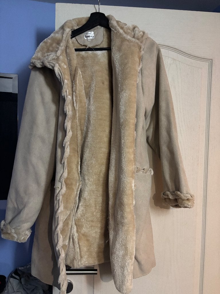 Jas, Kleding | Dames, Jassen | Winter, Ophalen, Zo goed als nieuw, Maat 46/48 (XL) of groter, Beige
