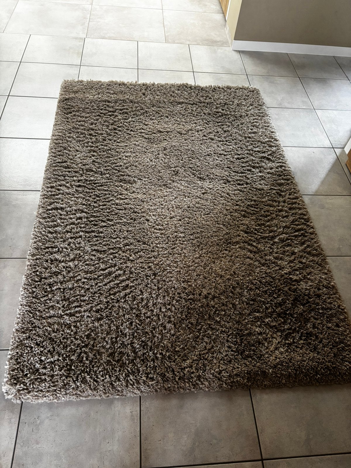 Hoogpolig tapijt Twilight – 133  195 cm – beige/bruin, Huis en Inrichting, Stoffering | Tapijten en Vloerkleden, Ophalen, Zo goed als nieuw