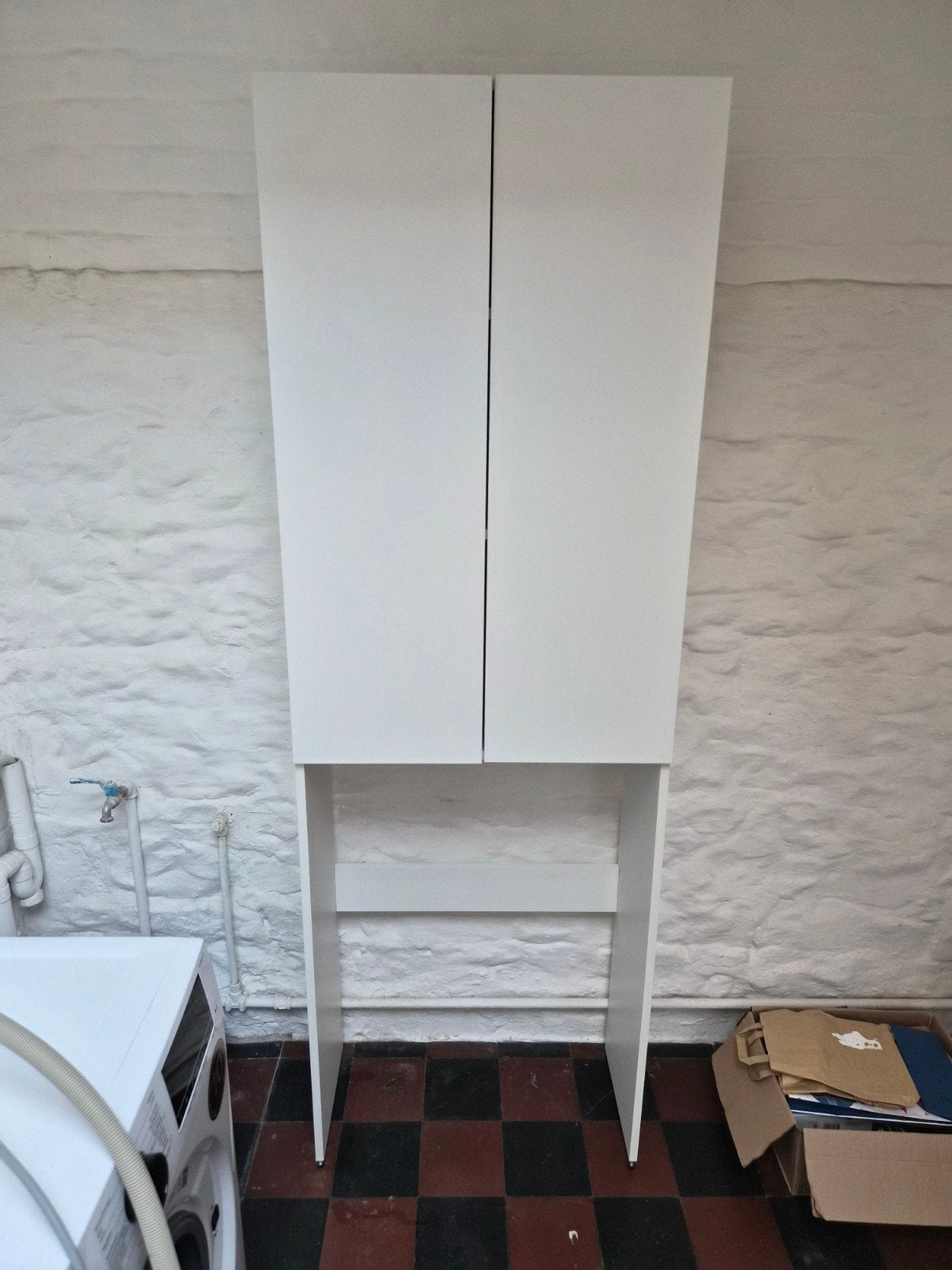 Meuble de rangement blanc pour machine à laver, Enlèvement, Comme neuf, Étagère, Bois