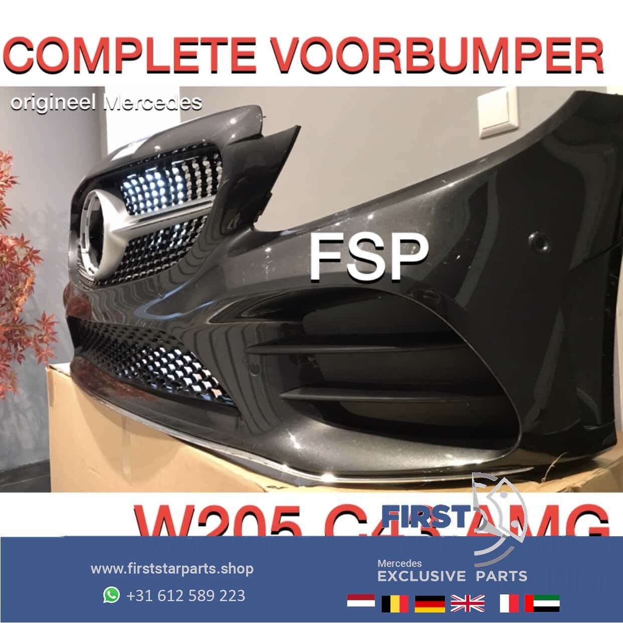 W205 C43 AMG VOORBUMPER Mercedes C Klasse 2014-2021 COMPLEET, Utilisé, -, Avant, -